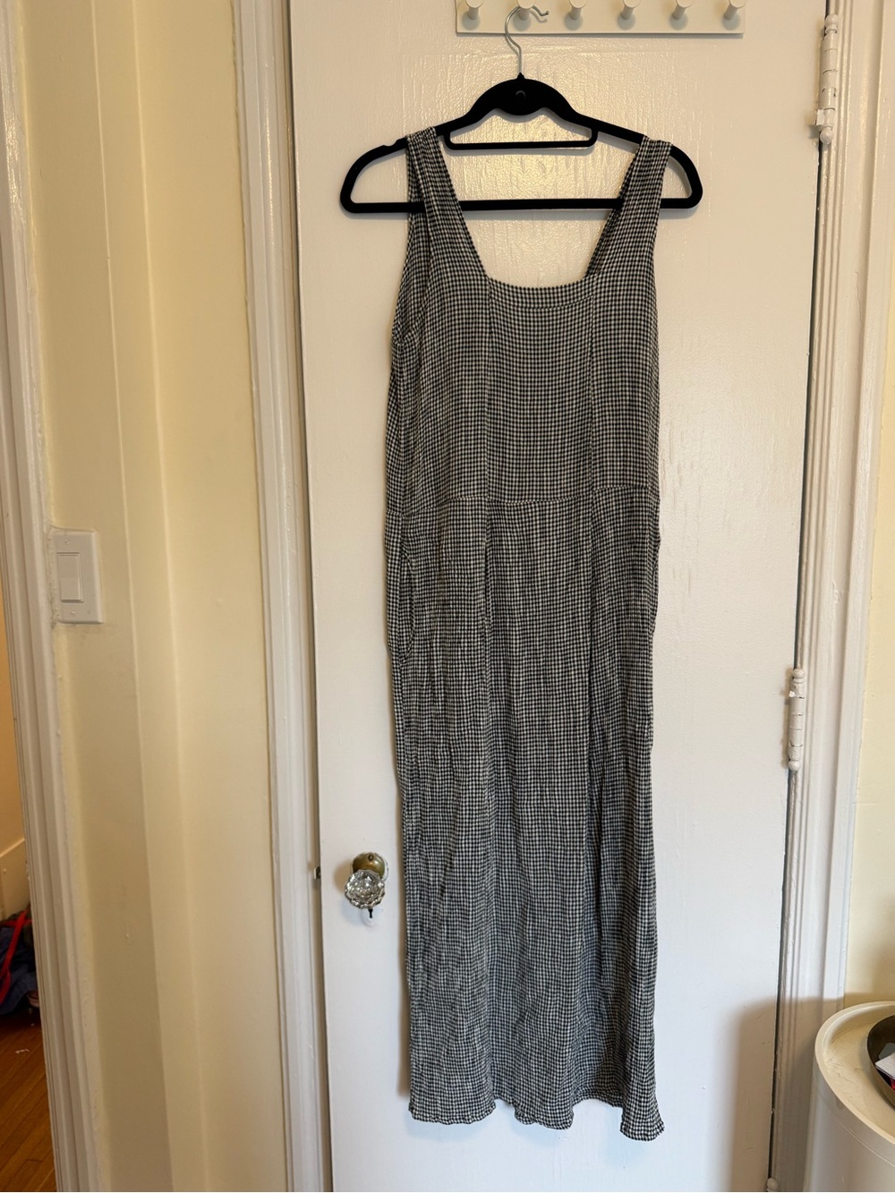 Flax Black and White Gingham Sleeveless Maxi Dress